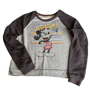 Disney Parks Women XL Retro Mickey Mouse Walt Disney World '71 Raglan Sweatshirt